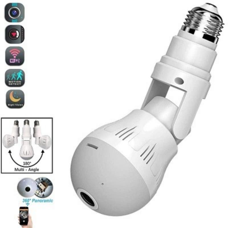 WiFi Flexible Light Bulb Camera 1080P HD Wireless 360 Degree Panoramic Infr